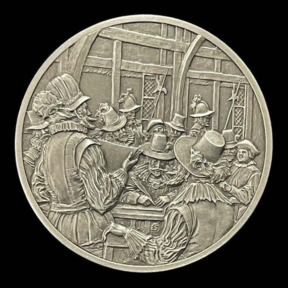 Vintage Medal History of Colonial America Pewter Coin House of Burgesses Meeting - Picture 1 of 3